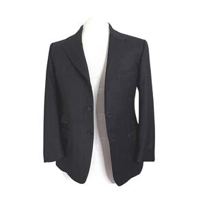 Trussini Facon Navy Windowpane Wool Sport Coat 40 Double Vent Boyds Philadelphia